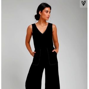 Lulu's Black Culotte Jumpsuit Size XL NWT